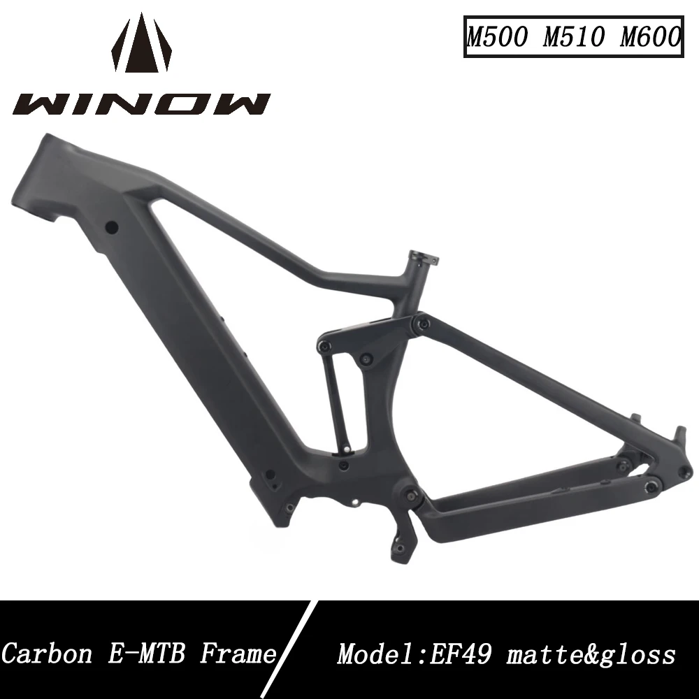 

Winowsports Full Suspension E- MTB Bike 29er Carbon Frame Compatible With Bafang M510 M600 Frame Glossy Matte Electric Frame