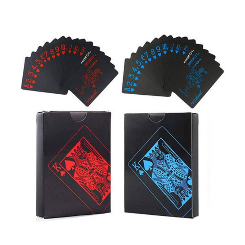

24k Gold Playing Card Poker Game Deck Gold Leaf Poker Suit Plastic Magic Waterproof Deck Of Card Magic Speelkaarten Poker Cards