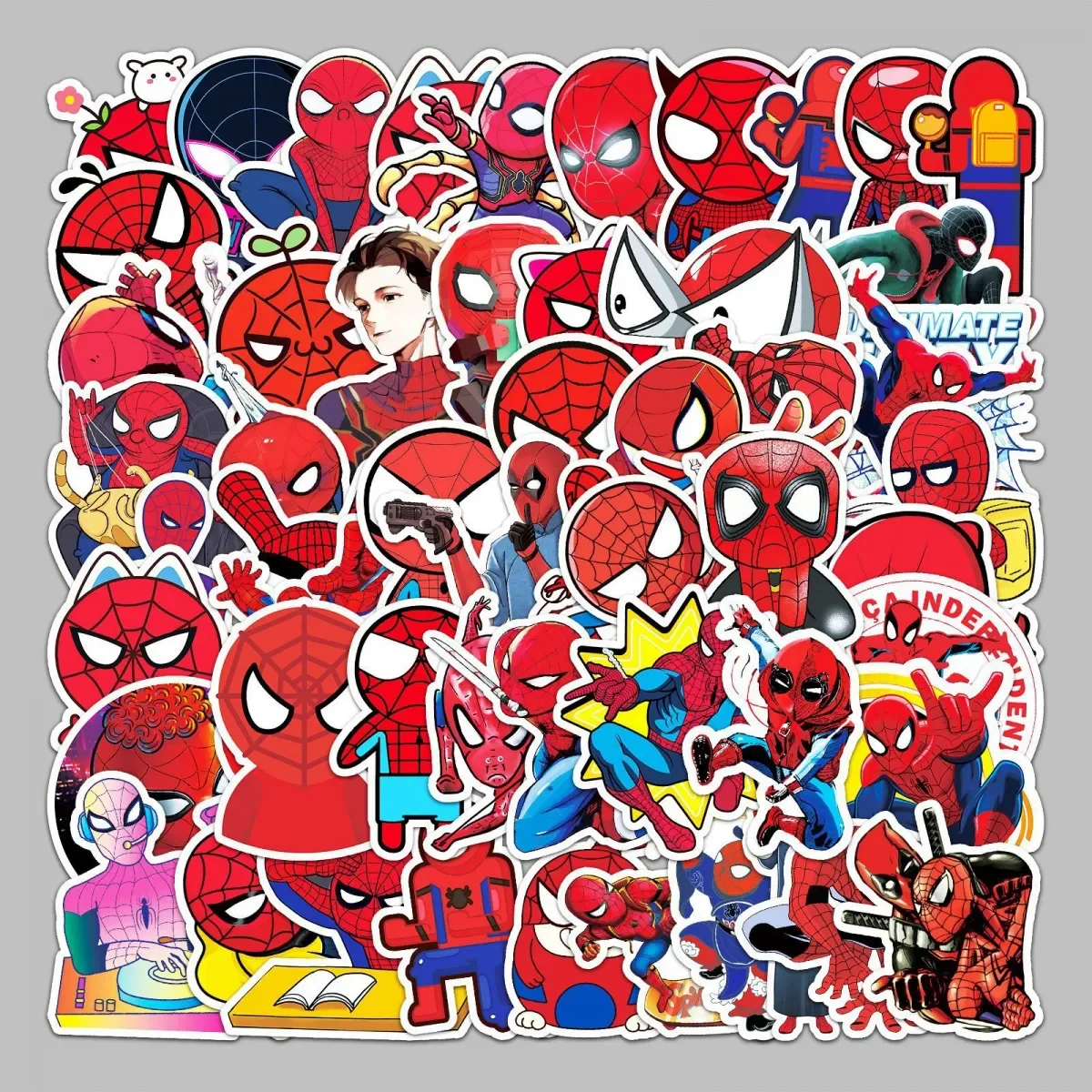 56Pcs/Set Superheroes Spider Person Stickers Ornament Stationery Refrigerator Waterproof DIY Graffiti Reusable No glue 2 pcs magnetic sticky notes notepads for refrigerator fridge lists tearable message glue