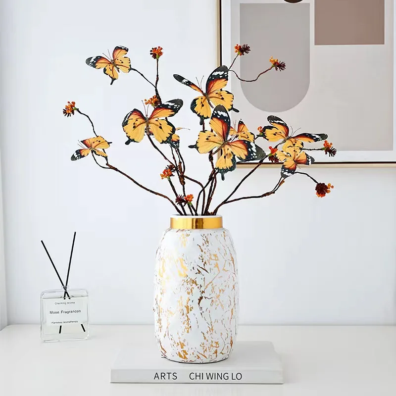 

Simulation branch butterfly window art flower arrangement office park forest living room wedding desktop ground decorations