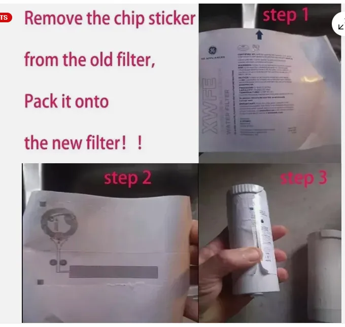 Cartuccia filtro frigorifero GE XWFE, filtro acqua per frigorifero senza chip - immagine 5