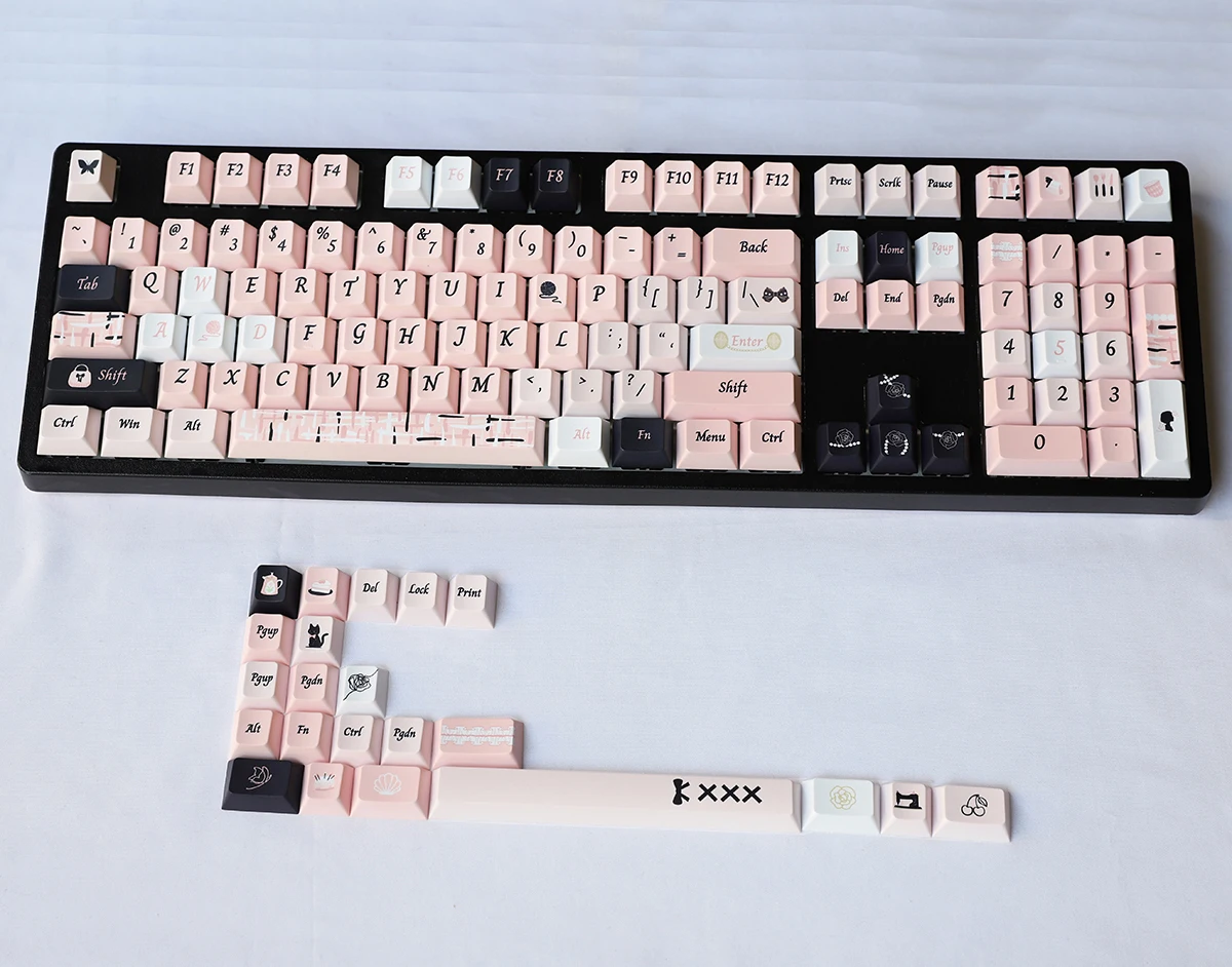 イエローブラックシアンピンクキーキャップチェリー PBT Dyesub