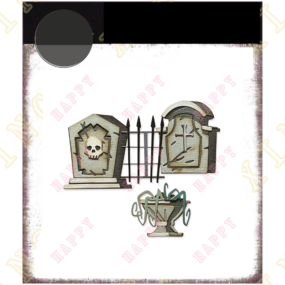 Halloween Night Haunted Graveyard Colorize Die Metal Cutting Dies Scrapbook Decoration Embossing Template DIY Make Card stickers scrapbooking supplies embossing stamps