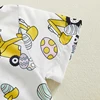 Baby Boys Easter Jumpsuit Short Sleeve Lapel Egg Excavator/Bunny/Bunny Egg Print Romper with Bow Necktie 6