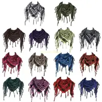 31BF Breathable Shemagh Scarf Arabian Desert Neckwrap Dustproof Facecover Arabian Neck Cover Desert Headscarf