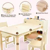 Kids Art Table and Chair Set, Birch Wooden Activity Craft Table, Kids Drawing Table, Toddler Desk with Storage and 1 Chair 3