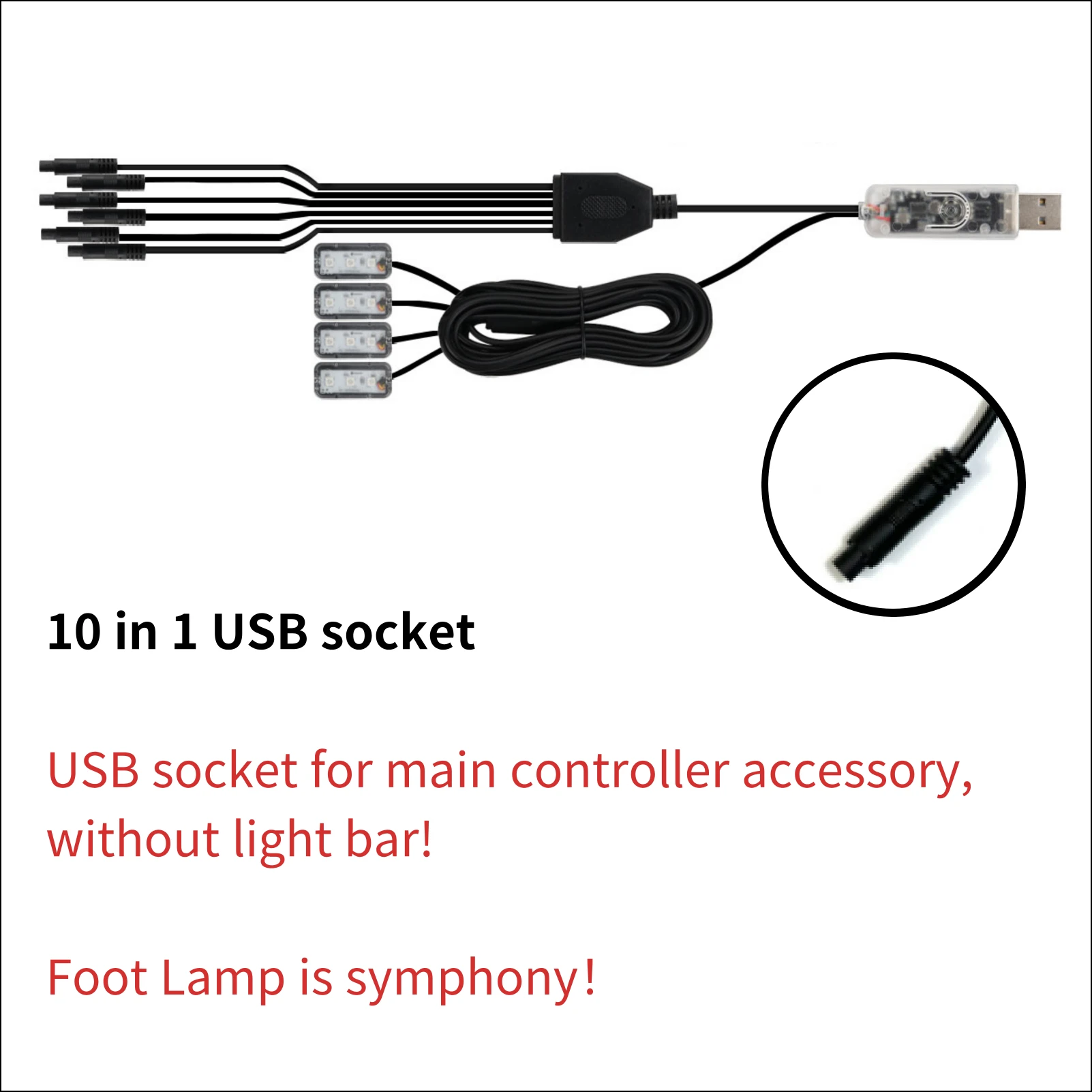 ตัวเลือกสินค้า ไฟ LED ตกแต่งรถยนต์ ปรับสีได้ผ่านแอป