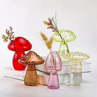 Glass Flower Vase Single Stem Flower Vase Unique Mushroom Glass Planter for Home Decoration Plant Propagation Station for Women 1