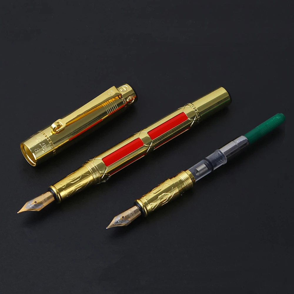 1Pcs Luxe Zakelijke Gouden Vulpen Fijne Kantoor Schrijven Inkt Pennen 0.5Mm Kalligrafie Pen School Briefpapier Pen|Vulpennen| - AliExpress