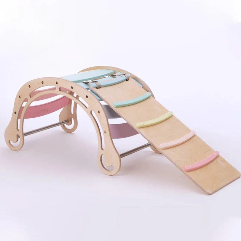 Montessori-Teaching-Wooden-Rocking-Chair-Climbing-Boat-Board-Children ...