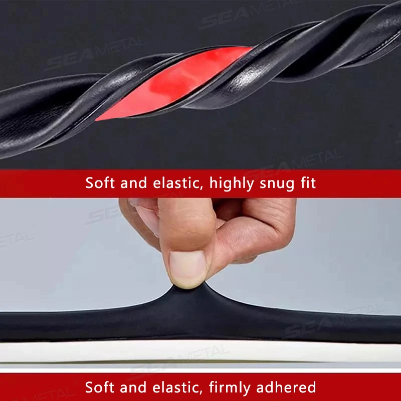 SEAMETAL 자동차 도어 씰 스트립 4.3m 자동 고무 실란트 D 유형 절연 방진 방음 자동차 후드 트렁크 날씨 스트립