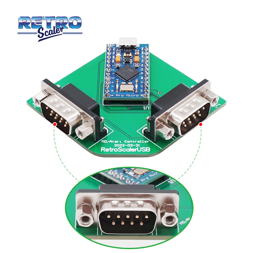 Retroscaler Usb para Sega Genesis Mega Drive Atari Game Controller Converter Adaptador para Misterfpga Raspberry pi m b pc - Image 6