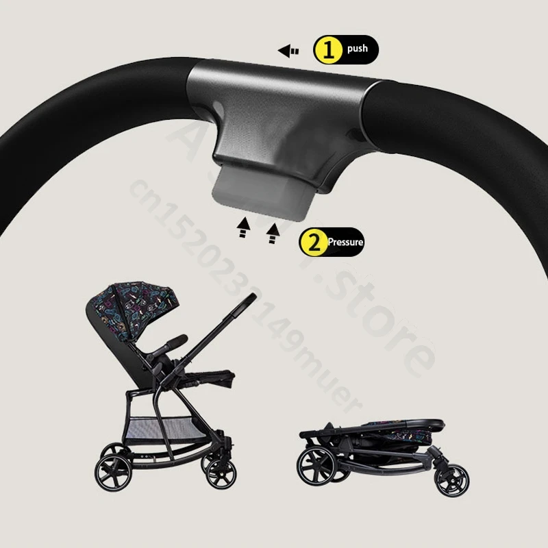 Baby stroller / can sit and lie down two-way lightweight stroller can be folded / shopping cart 0-3 years old baby
