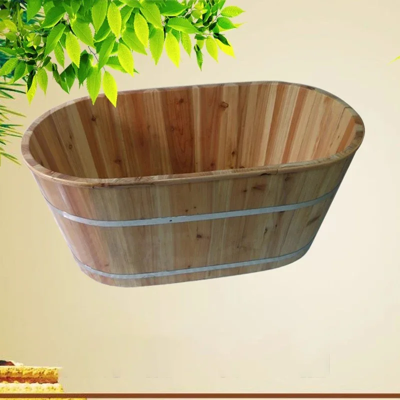 

Major Solid Wooden Bathtub Large Beautiful Drainable Insulation Bubble Bath Medicated Faucet Banheira Dobravel Furniture