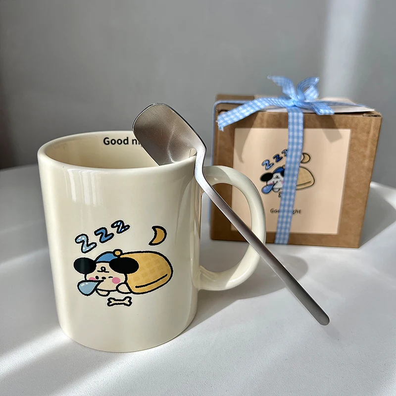 Kawaii Coffee Mug With Lid Cute Cup Ceramic Cute Staff -  Israel