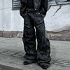 PFNW Niche Design Shaped Deconstructed Stained Straight Jeans Men's High-end Spring Casual Wide Leg Pants Denim Trousers 12C1592 4