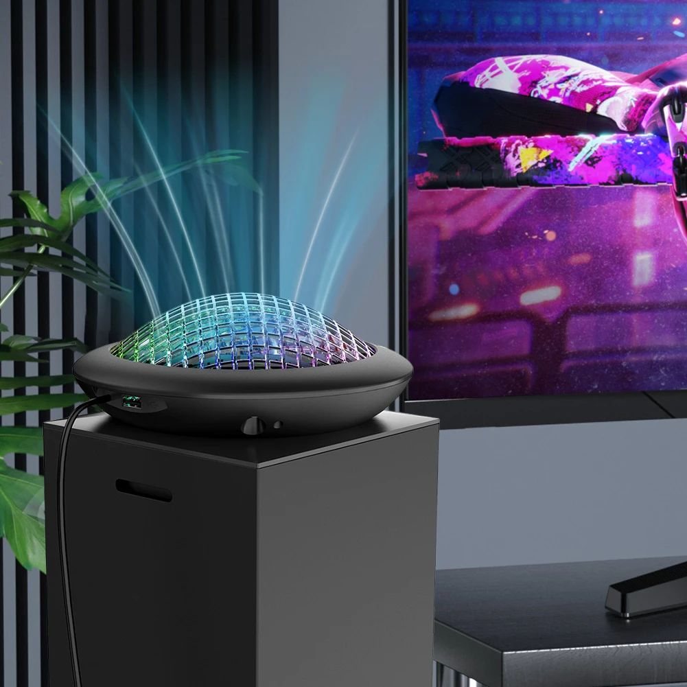 Heat Dissipation Fan USB Charging Port Temperature Cooling Fan Auto Cooling System 3 Speed For Xbox Series X Host