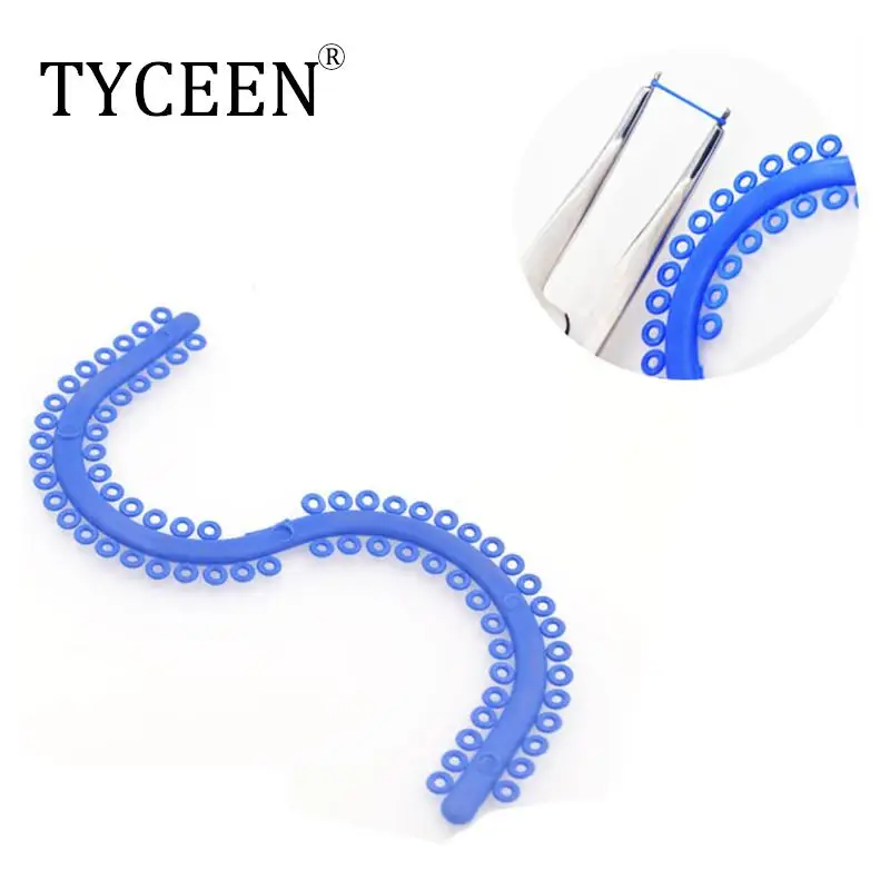 

10sticks/bag Dental Separator Ligature Ties Oral Orthodontic Material S shape Blue Color Elastic Separators Circle Rubber Ring