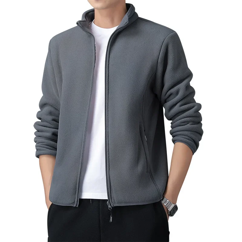 남성용 기모 두꺼운 재킷 가디건, 따뜻한 맨투맨, 야외 방풍 의류, 따뜻한 플리스 코트, 보온 셔츠