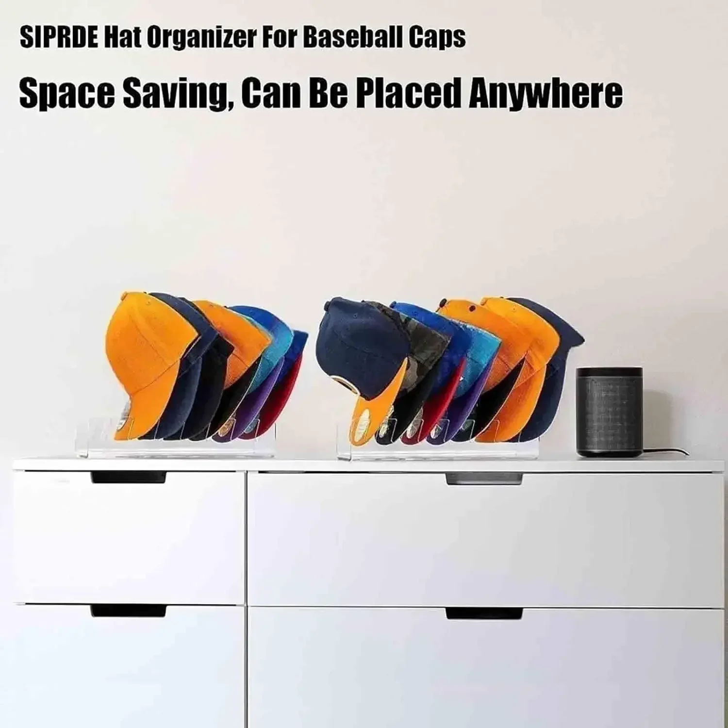 1pc/2pcs Acrylic Cap Storage Rack, Slotted Baseball Cap Display Rack, Can Accommodate 7 Baseball Caps Storage Organizers