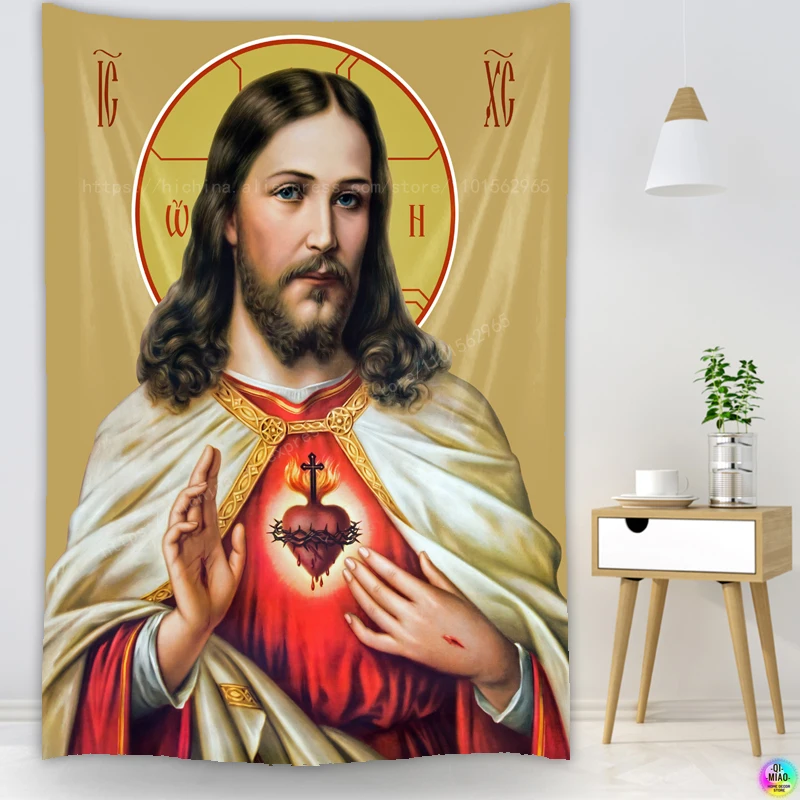 Icon von Christus Tapisserie Jesus Krippe Wand Dekoration Christian Gläubigen Kluge Männer Wandbehang Für Room Decor Ostern Weihnachten – Detail 14
