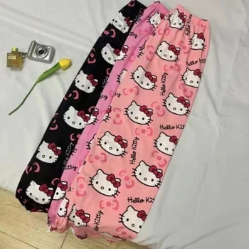 Hello Kitty Pantalon de pyjama printemps et été pour hommes et femmes