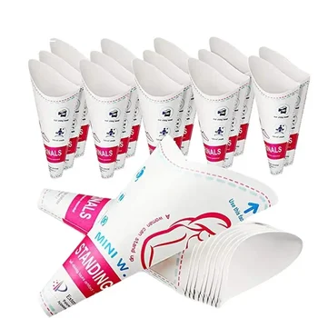 24PCS Carta Orinatoio Wc Donne Dispositivo per Minzione Orinatoio Imbuto Fuori In Piedi Tazza per Pipì Carta Impermeabile In Piedi Imbuto Urinario 1