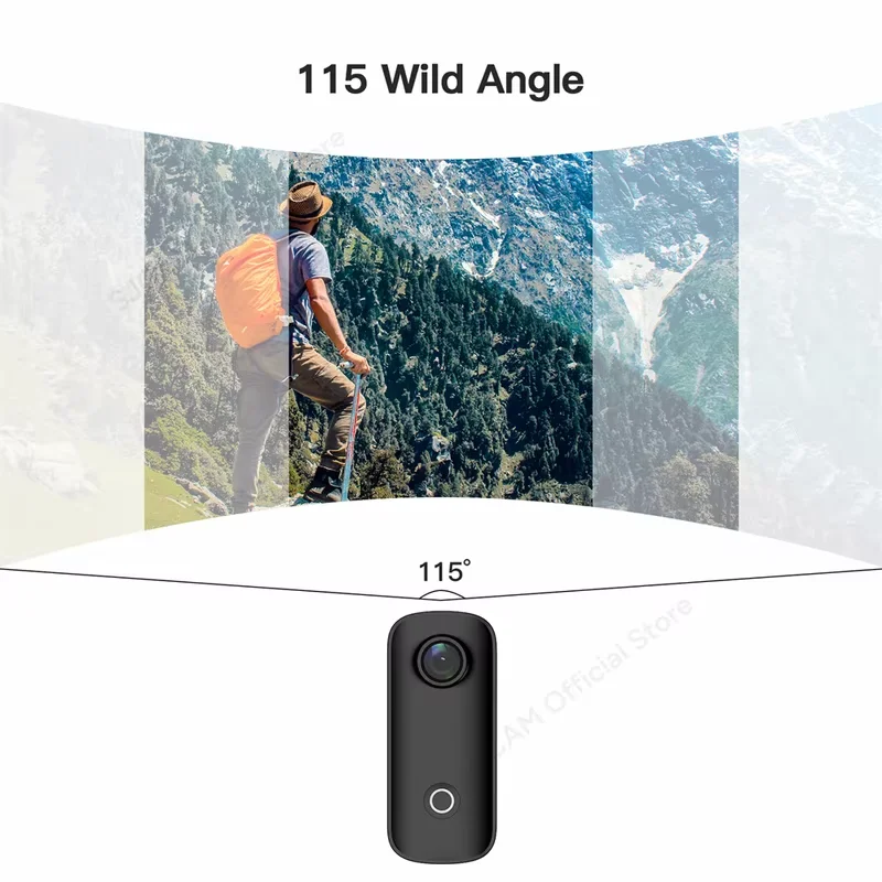 Mini Caméra Sport 4K 30fps Étanche avec Télécommande