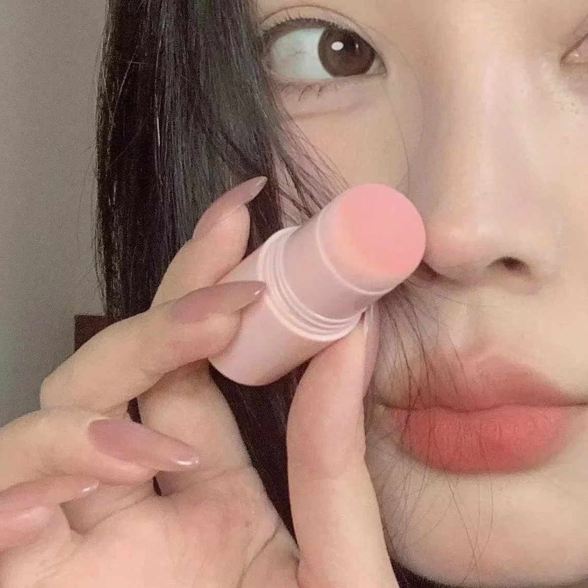 Double-ended Blush Stick Soft Face Brightening Contouring Shadow Blusher Powder Peach Pink Cheek Tint Korean Makeup Cosmetics 2