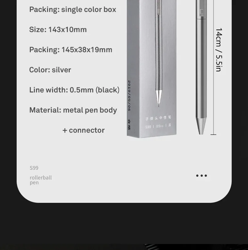 Metallic Gel Ink Pens - Deli 05mm Silver  Gold Writing Set
