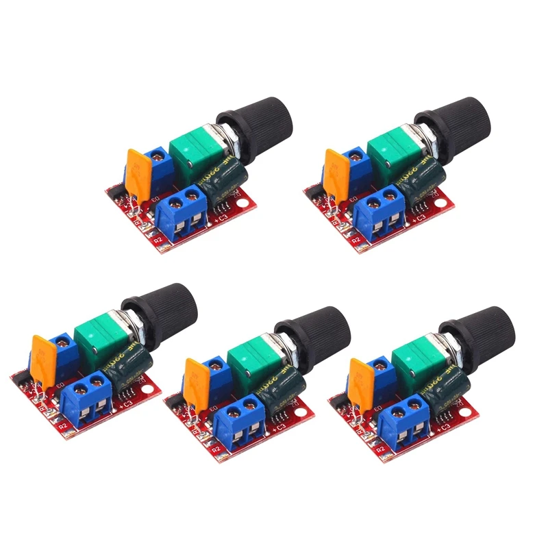 5Pc Mini DC Motor PWM Speed Controller 3V-35V Speed Control Switch LED Dimmer 5A Board Module 90W High Speed DIY