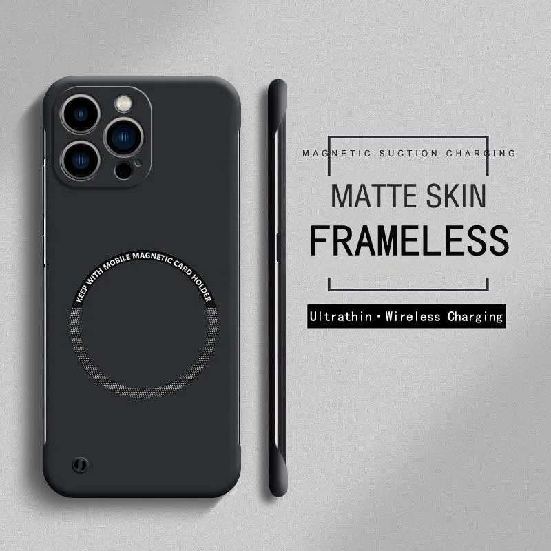 Frameless Ultra-Slim Magnetic Matte Phone Case with Hard PC Back Cover