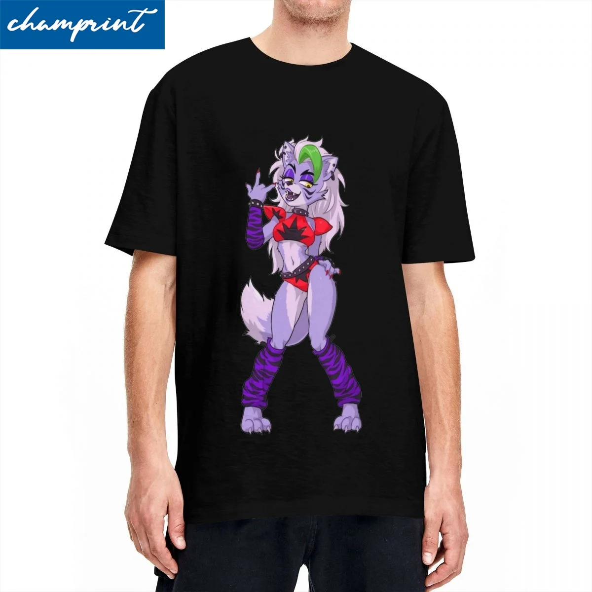 Fnaf Roxanne Wolf T-Shirt Per Uomo Donna Divertente Maglietta In Cotone Girocollo Magliette A Maniche Corte Plus Size Top