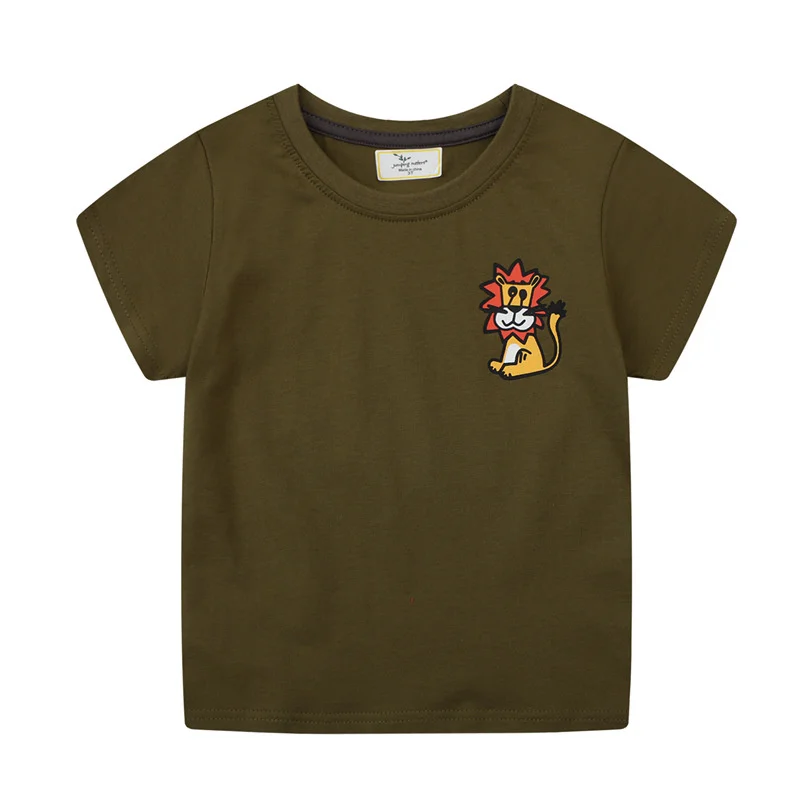 Jumping Meters 2-7T Summer Boys Animals  Tshirts Print Fashion Short Sleeve Kids Tees Tops Baby Clothing 3