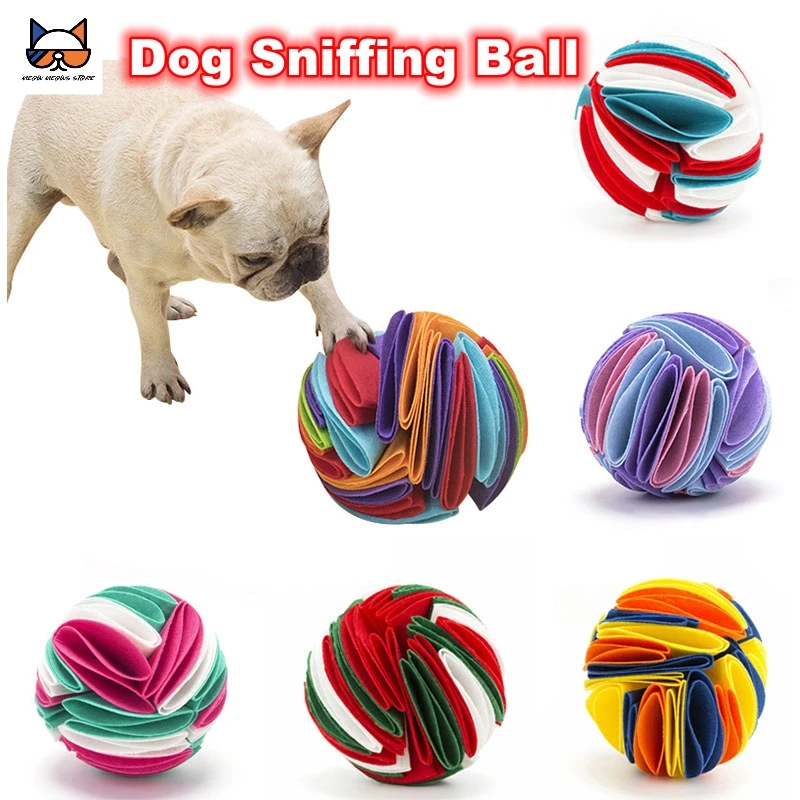 Dog Sniffing Ball Foldable Food Dispenser Stress Relief Slow Feeder