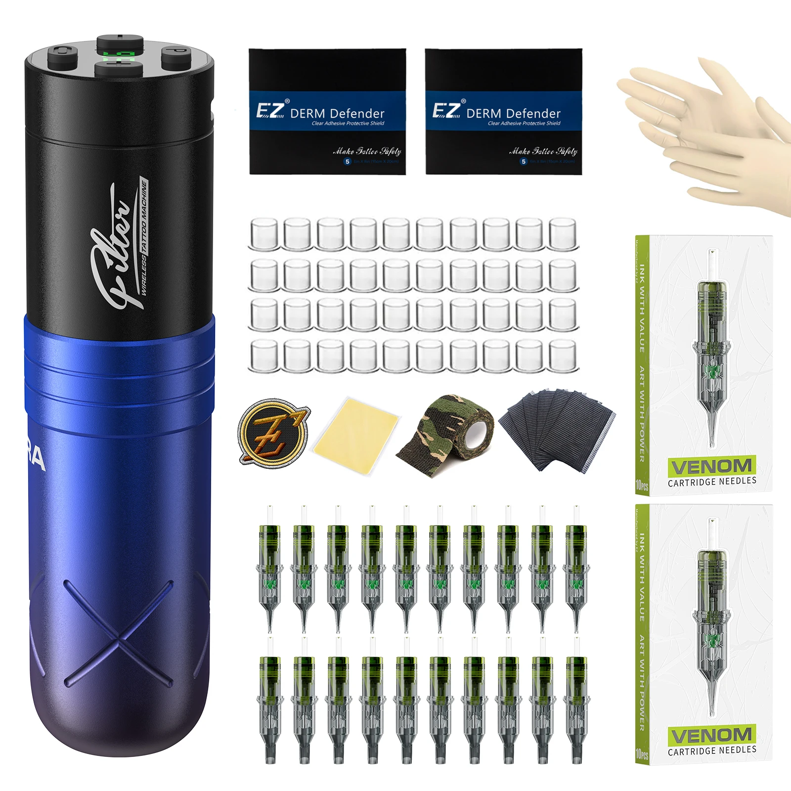Tattoo Kit Wireless Cartridge Tattoo Pen Machine Battery 1600mAh LED for Cartridge Needles