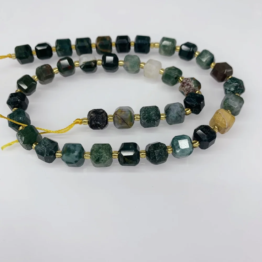 Großhandel mit natürlichen Pflaumen-Turmalin, 8 mm, facettierter Würfel, lose Perlen, Ozean-Achat-Edelsteine für Schmuckherstellung, DIY-Armband, Halskette – Detail 13