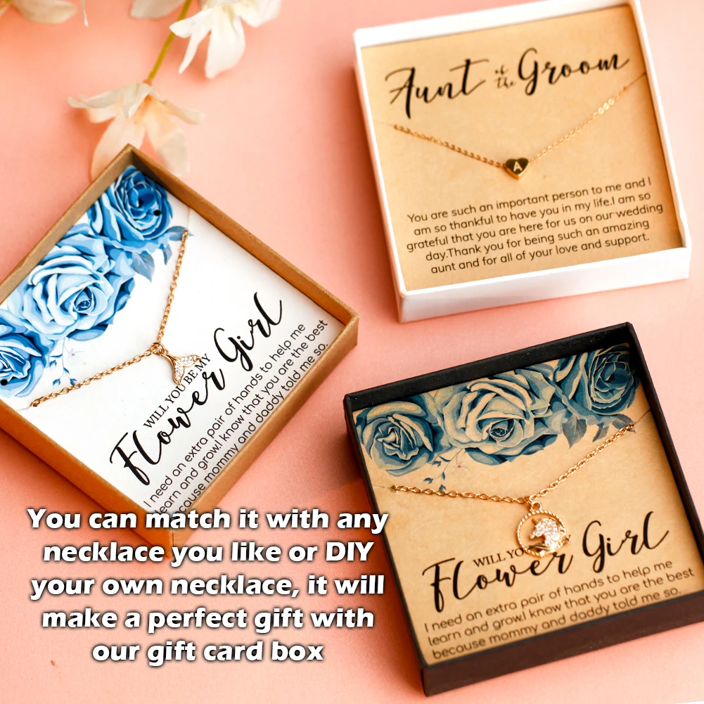 Cousin Of The Bride Necklace Gift Card Box Wedding Personalized Bless Card  For Cousin From Groom Wedding Jewelry Gift Box - AliExpress