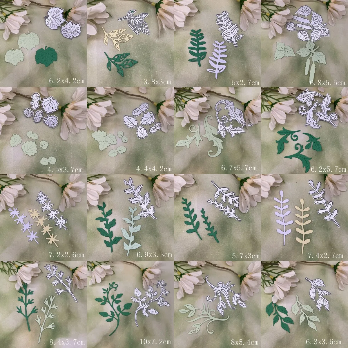   새로운 잎 세트 DIY Scrapbooking 앨범 종이 카드 장식 공예 엠보싱..