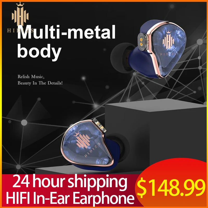 

Проводные наушники Hidizs Mermaid MD4, 4 сбалансированных якорных драйвера, IEM Hi-Fi наушники-вкладыши для мониторов со съемным аудиокабелем