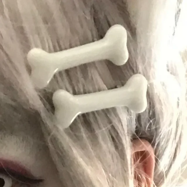 Épingles à cheveux en os blanc pour femmes, Barrettes à la mode, accessoires de bandeau, pinces à cheveux en os de chien vif, épingle à cheveux latérale 1