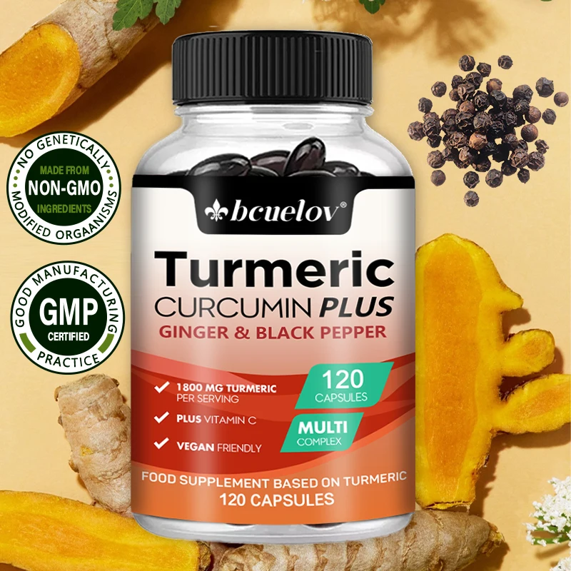 Turmeric Ginger Supplement with Curcumin Extract Ginger and Black Pepper turmeric ginger supplement