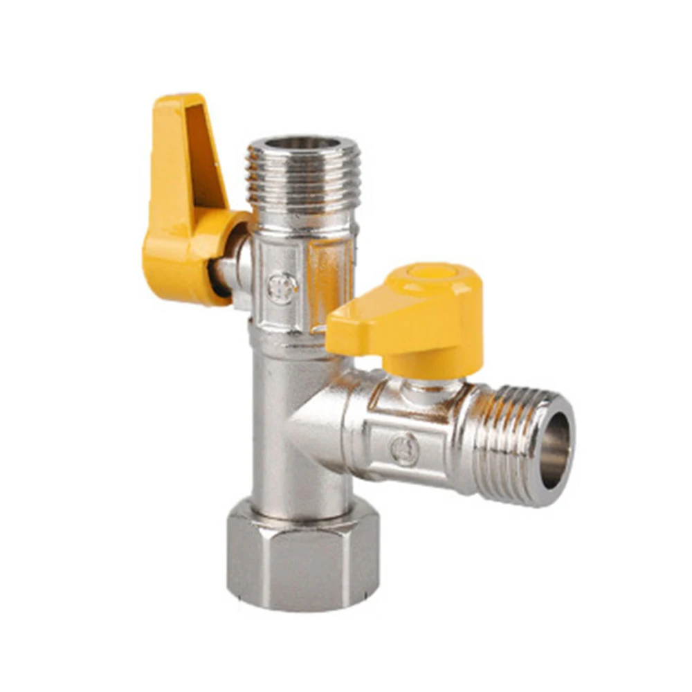 G1/2'' Shower Diverter Valve RV 3-Way By-Pass Valve Replacement, Universal T-Adapter for Bathroom, Toilet, Kitchen