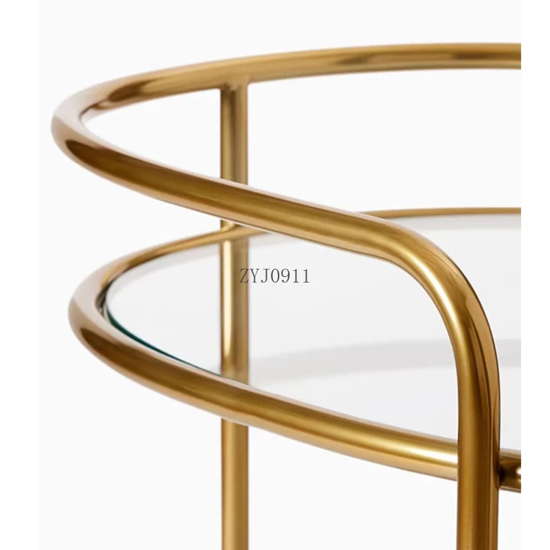 *Rolling Storage Cart Hotel Trolley Double Large Commercial Vegetables Rack Service Side Table Carrying Wagon Espejo Bar Hand