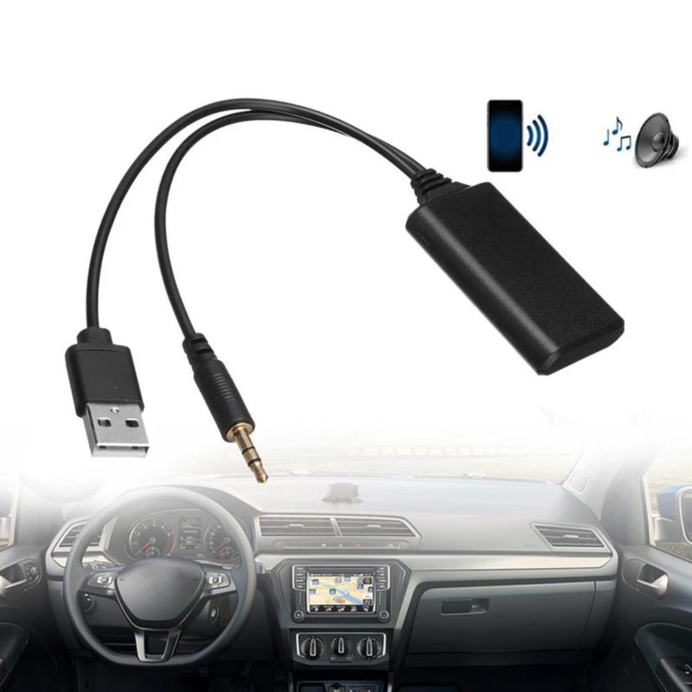 Bluetooth-compatible Radio Cable Adapter Universal Car Aux Music Audio Receiver 3.5mm Stereo USB Dongle Wireless Charger Adapter