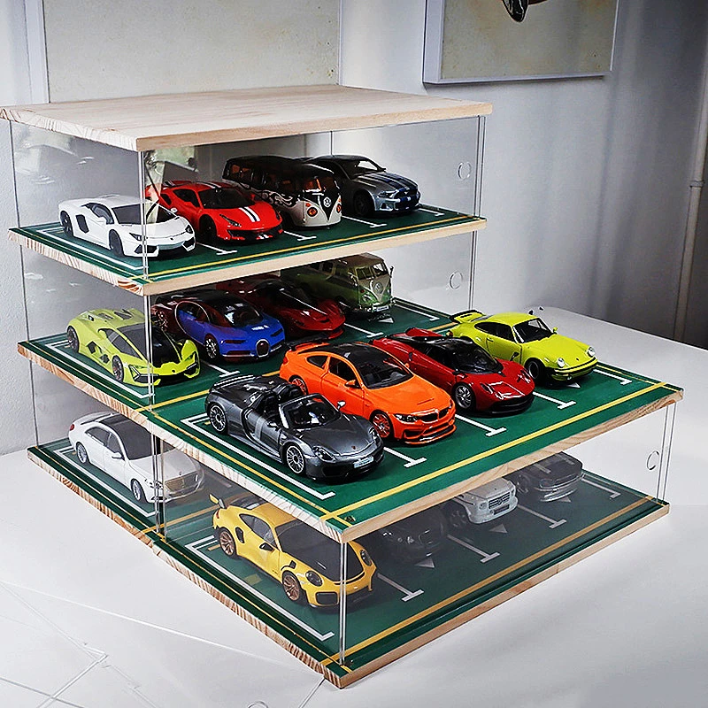 Acrylic Car Parking Lot Model Display Case 1 24 Scale Model Diorama
