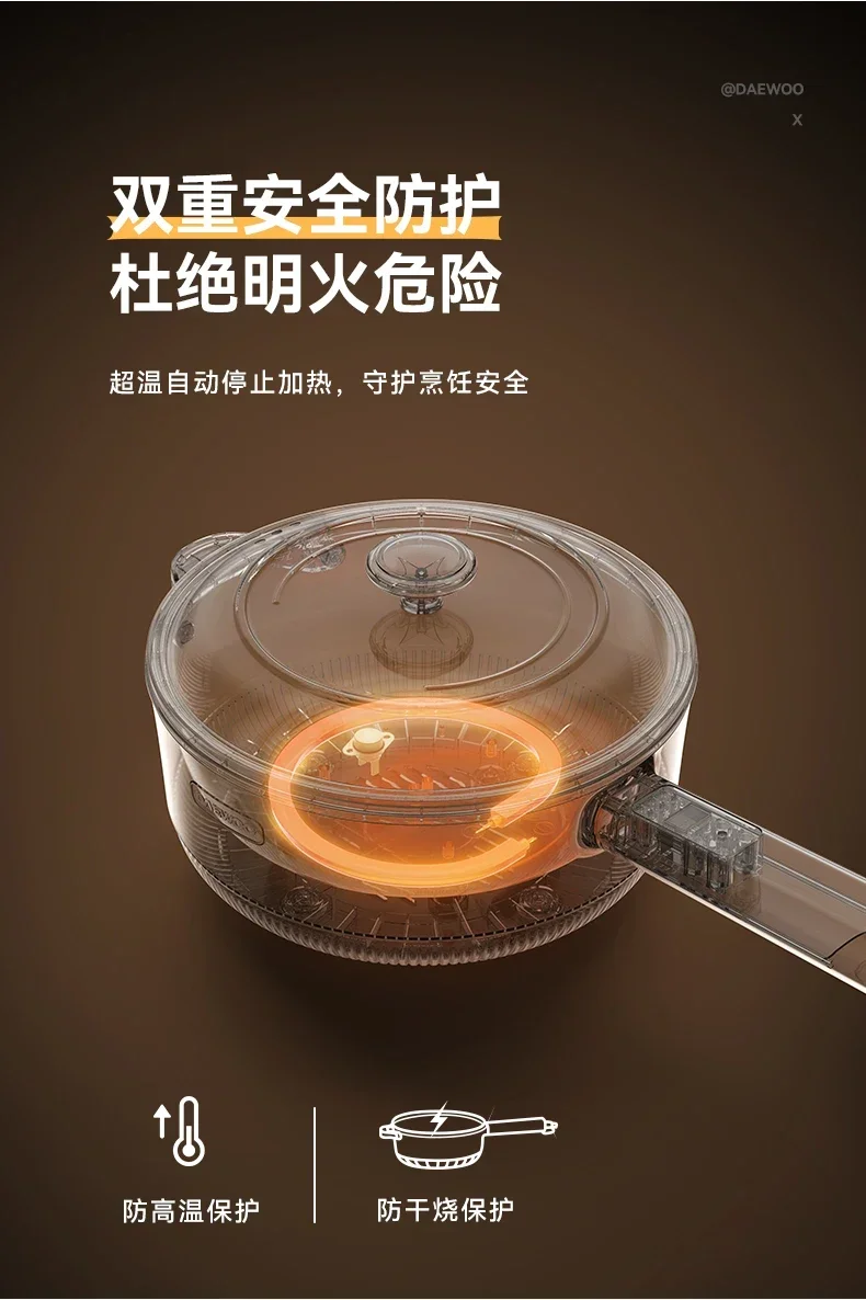 110V/220V Non-stick and Versatile Electric Cooker for Steaming, Frying and Hot Pot 4