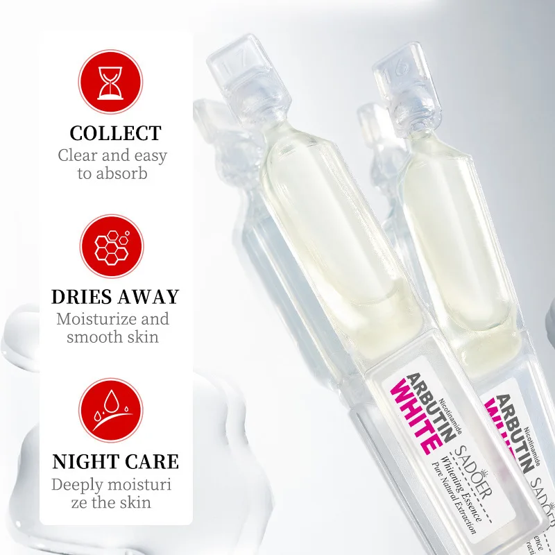 SADOER 15pcs/lot Whitening Niacinamide Arbutin Serum Facial Skin Care Anti Wrinkle Anti Aging Collagen Essence Liquid