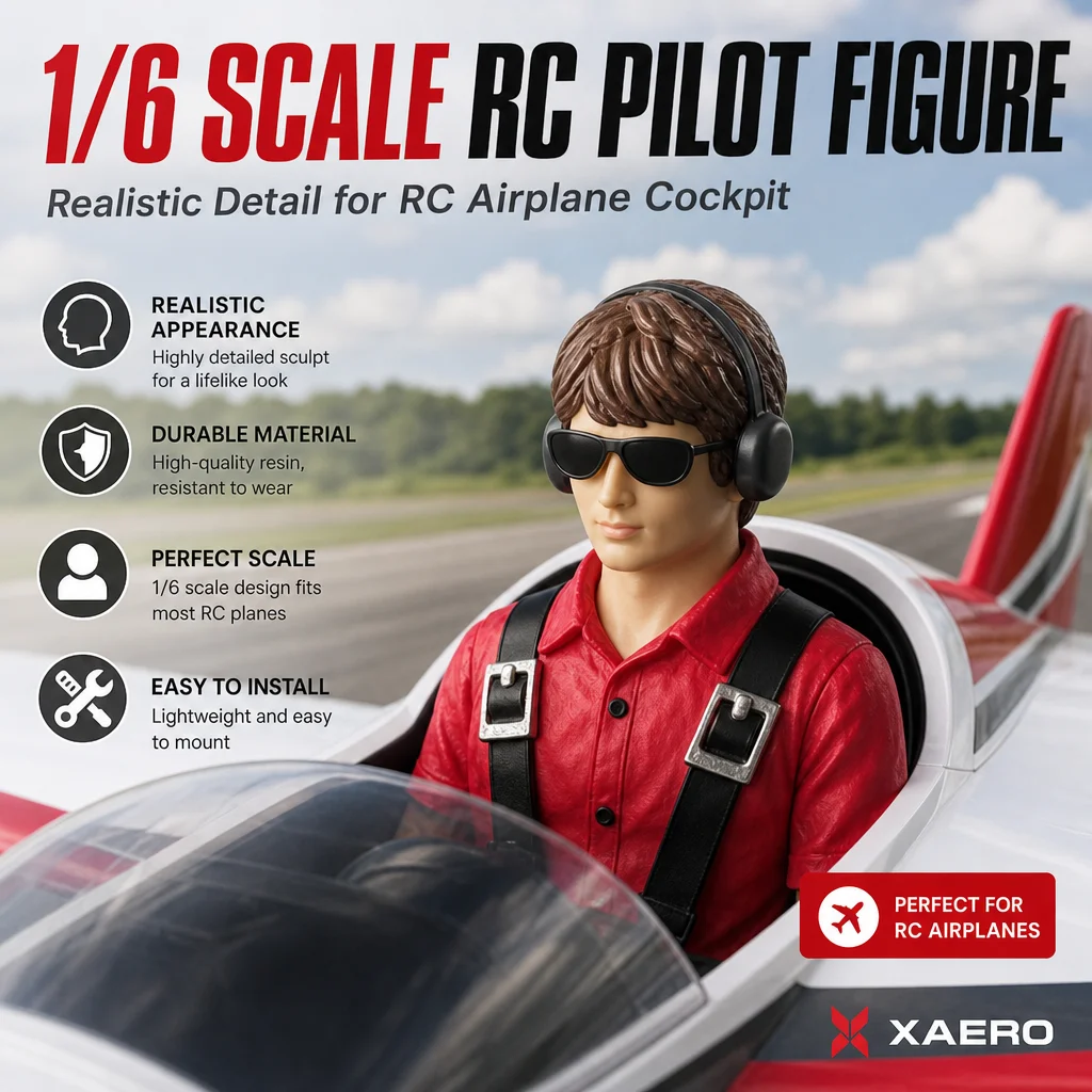 Realistic 1/6 Scale Red Pilot Figure