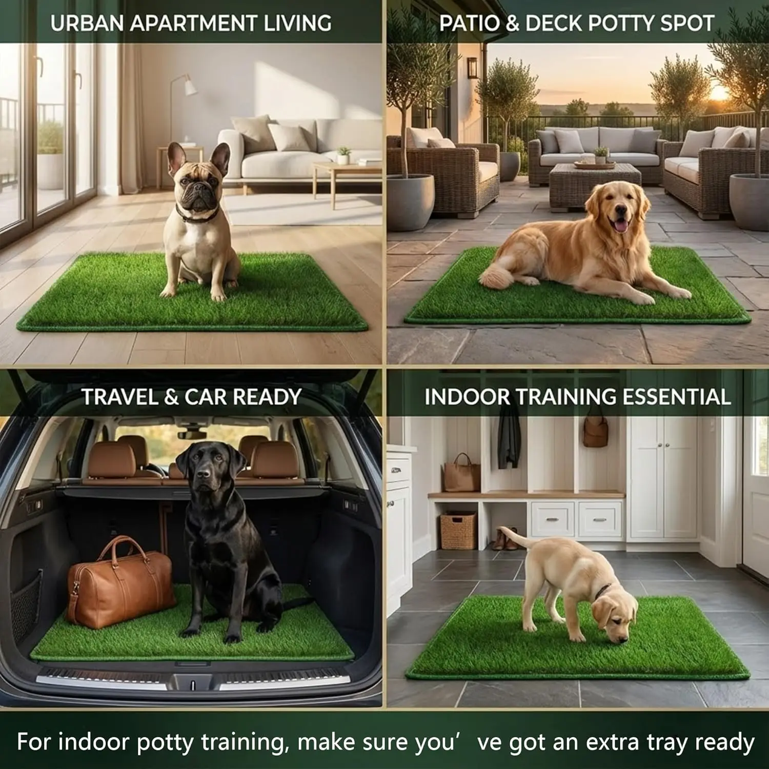 Simulazione Prato Toilette per cani Tappetino per addestramento Lavabile Tappetino per urina per animali domestici Tappetino di ricambio per toilette per cani Accessorio per animali antiscivolo ecologico - immagine 3